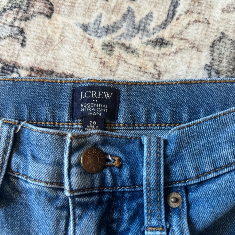 J.Crew Essential Straight Jeans in Blue